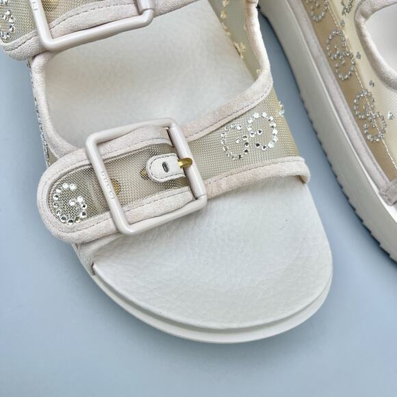 Gucci Nude Crystal Mesh Double Strap Sandals Size 38 EU - Picture 14 of 14